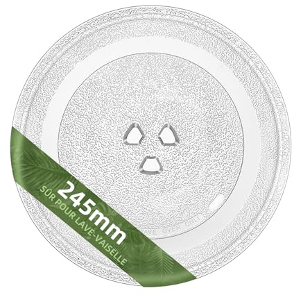 Smallest 9.6 Inch Microwave Plate Replacement Compatible With Panasonic Microwave Glass Plate F06016D00XN, 9.6 Microwave Plate Replacement for Nostalgia 0.7 cu.ft. 700W small retro microwaves