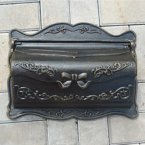 Wandmontierter Qingkan Bronze-Briefkasten, 42 * 32 * 13Cm, Home Outdoor Decoration, Open Letter Aufbewahrungsbox, Geeignet Für Unternehmen, Gemeinden Usw.