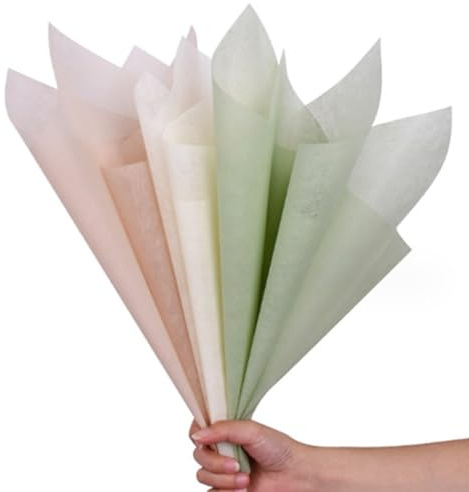OUKEYI 145 fogli di carta da regalo in cotone coreano, impermeabile, pieghettata, per mazzi di fiori e confezioni regalo