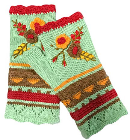 liangp Fingerlose Handschuhe Damen Schwarz Handschuhe Winterhandschuhe Weiche warme Gestrickt Handgelenk Winter Warm Arme Mädchen halten Frauen