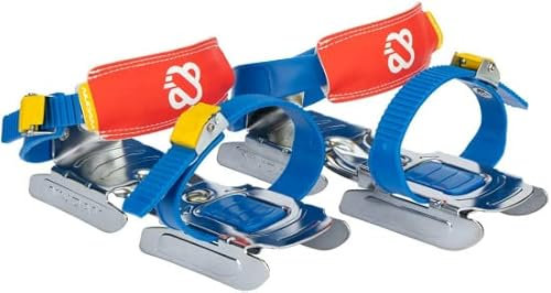 verstellbare Kinder Gleitschuhe Schlittschuhe Größe 24 - 34 blau/silber/gelb/rot