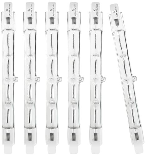 WinDerMo R7S Halogen Leuchtmittel 118mm, Halogenstab 118mm 400W 230V, 6 Stück Halogenstab R7S Dimmbar Halogenstablampe für baustrahler, Arbeit Landschaftsbeleuchtung, Wohnzimmerleuchten