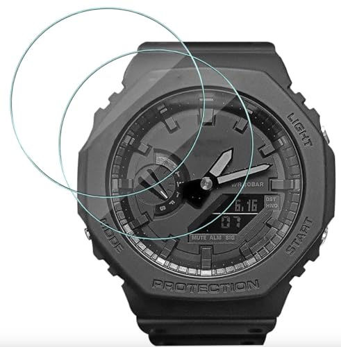 Panlouting 2 Pack | Displayschutzfolie Schutzfolie Gehärtetem Glas Kratzfest kompatibel mit Casio G-Shock GA-2100 / GA-B2100