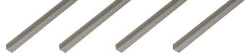 Alberts Lot de 4 profilés en U | Spécialement pour panneaux de particules de 16 mm d'épaisseur | Aluminium anodisé argenté | 2000 x 19 x 15 mm