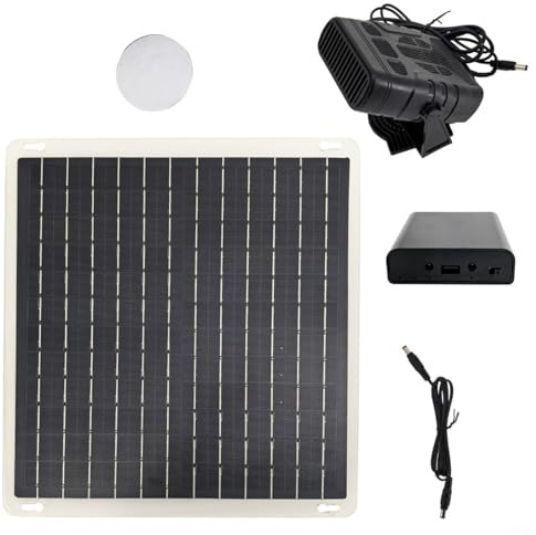 CWOQOCW 10W Solar Heater For Greenhouse,Solar Powered Car Heater And Pet House Warming Fan,With Box For Winter Heating And Drying