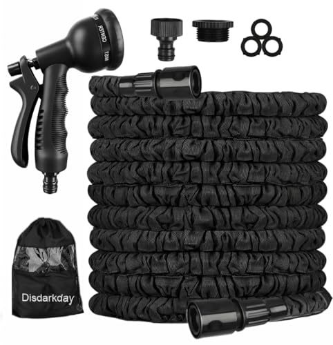 Manguera Extensible 15 metros, Manguera Jardin con Adaptadores de Normas EU para Exterior e Interior y 8 Modos Pistola para Familias con Jardín, Terraza, Huerto, Campo, garden hose.