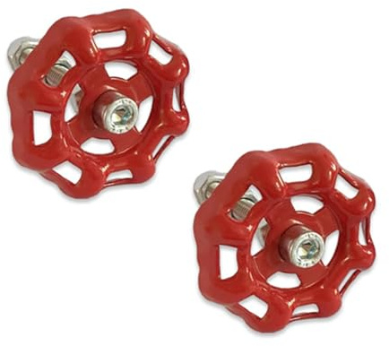 DSWZLQDXB 2pcs Poignée de Armoire Fer Boutons de Porte Style industriel Poignées Placard Rétro Tirettes De Tiroir Cuisine Chambre Meubles tire (red)