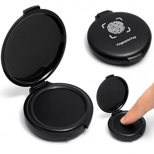 Fingerabdruck Stempelkissen Schwarz, Tragbares Stempelkissen für Fingerabdruck & Daumenabdruck, Ink Pad Schwarz für Büro Dokumente, Professionelles Stempelkissen Klein