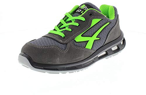 U-Power Red Lion Point, zapatos de seguridad unisex, ligeros, flexibles, de cuero antipinchazos, con inserto Infinergy, con puntera de aluminio - Grey & Green 47
