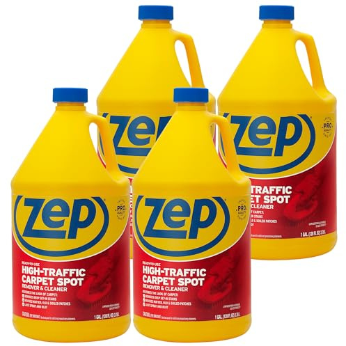 Zep High Traffic Carpet Cleaner - 1 Gallon (Case of 4) ZUHTC128 - Penetrating Formula Removes Deep Stains. Make High-Traffic Areas Look New Again