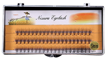 Haofy 60 PCS Extensions de Cils Individuel Cils Volume 3D Ventilateurs Naturels Faux Cils 9-12 MM(9mm)