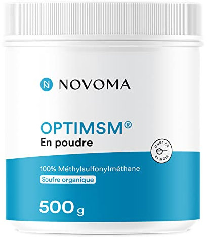 MSM Polvere OptiMSM® 500 g | Alto Dosaggio | Zolfo in Polvere al 99,9% Puro | Integratore Vegano con Ottima Solubilità | Cucchiaio di Misurazione Incluso | Novoma (ex Nutrivita)