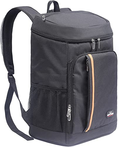 YDFYX Sac à Dos Isotherme à Glacière 28L,Sac de Pique-Nique Sac Isotherme Portable Cooler Backpack Bag, pour Hommes Femmes pour Déjeuner Plage Camping BBQ Travail Ecole Pique (Noire)