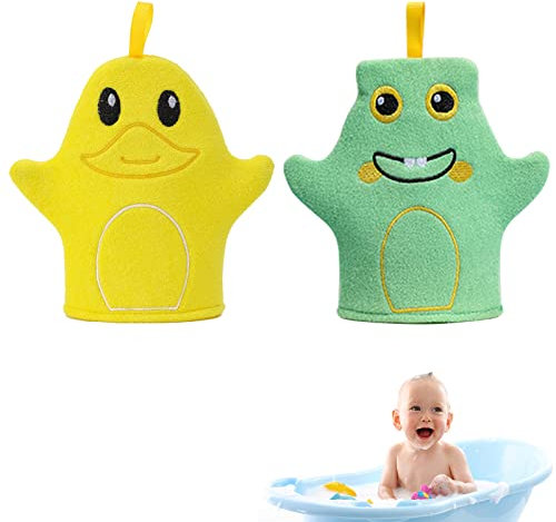 Baby Waschlappen, Baby Waschhandschuh, weiche und super saugfähig, Waschlappen mit Tiermotiv für fröhlichen Badespaß, für Babys und Kinder