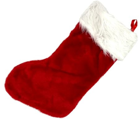 Rocky Mountain Goods Classic Red Christmas Stocking with Thick Plush - 19” Stocking with Strong Sewn Hanging Loop - White Cuff - Large Size for Many Gifts and Treats