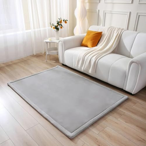 Colchoneta Manta Juegos Bebe 170x120x2,5cm, Gris – Tapete Infantil con Memory Foam Manta de Juegos Bebe Antideslizante, Tatami Bebe, Suelos Infantiles