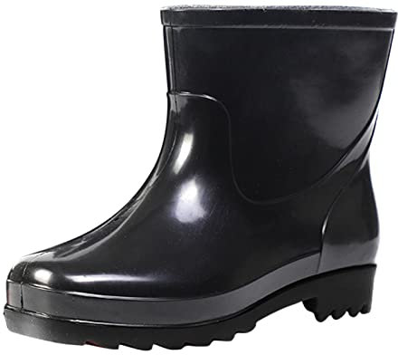 Stivali di Gomma Unisex Adulto Stivali Gomma Uomo Bassi, Antiscivolo Stivali Pioggia Uomo Leggere Comode da Esterno Scarpe da Giardino Impermeabili, Elegante, Impermeabile Nero da Lavoro Uomo Donna