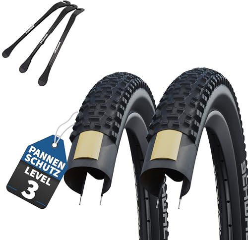 Schwalbe 2X Rapid Rob MTB Reifen Set - Mountainbike Drahtreifen & Schlauch