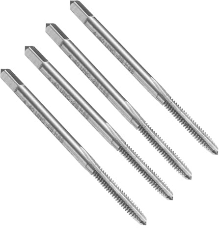 sourcing map Lot de 4 tarauds filetés à cannelure droite, 4-40 UNC, outil de taraudage, taraudeuse, tarauds pour fraiseuse, acier rapide 6542 (HSS 6542)