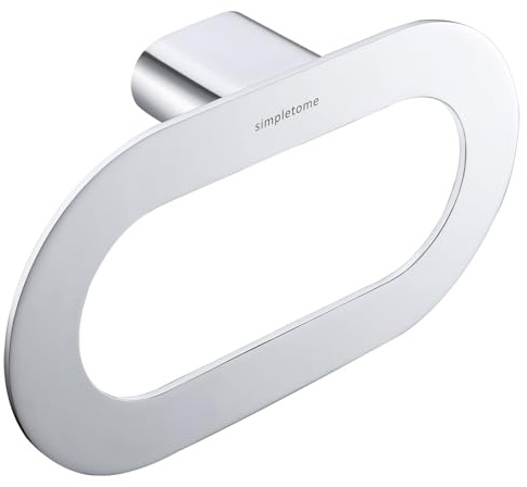 simpletome Handtuchhalter für Badezimmer Wand Handtuchring Rostfrei Zinklegierung Schlichtes Modernes Design (Chrom)