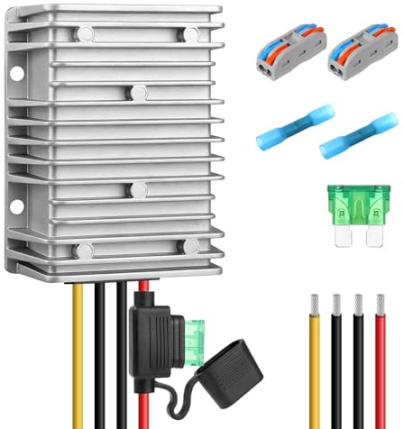 36V 48V to 12V Converter 30A 360W Waterproof DC-DC Step Down Voltage Regulator Reducer with Fuse, Buck Power Supply Transformer for Golf Cart, Forklift, Car