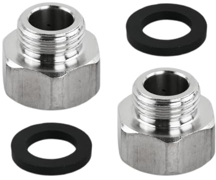 Daleweo Set 2 Adattatore 3/8 1/2 Pollici Raccordi Idraulici Acciaio Inox Maschio Femmina Riduzione Filettata Guarnizioni Bagno Cucina