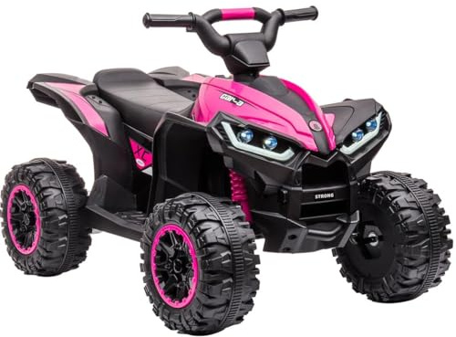 Zstar Kids Electric Quad Bike 12V with Remote Control Pink | 2x35W Motors for Ages 3-8, Slow Start Function, LED Lights & Multimedia Player – Safe & Fun Ride-On