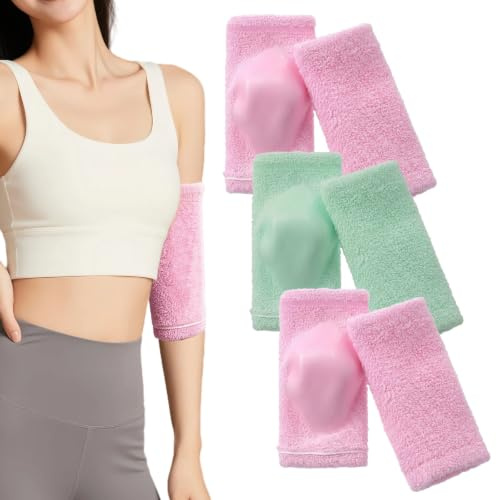 Protege Coude Coudière Coudières En Gel 3 Paires Rose Vert | Hydrater Profondeur, Prévient Séchage, Doux Respirant, Offre Maintien Ferme, Protège Du Soleil, Pour Quotidien Sport
