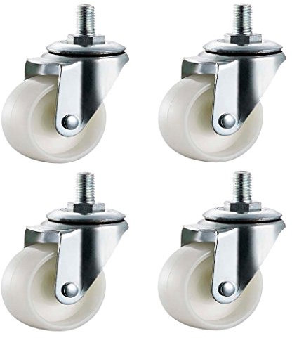 Qty. 4 x 40mm Nylon Swivel Castors M8 - Furniture, Appliance & Equipment Small Wheels by Bulldog Castors - Max 100Kg Per Set