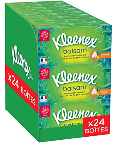 Kleenex 3392451 Balsam Tissues Pack of 24 Boxes of Paper Enriched with Calendula Balm