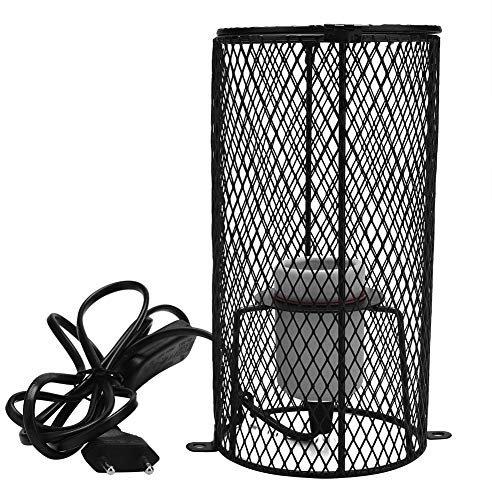 E27 3 in 1 Pet Keramik Heizlampe Heizungshalter Waermelampe Reptil Infrarot-Wärmelampe Haustire Lampe Heizung mit Anti-heißer Halterung für Snake Lizard Turtle und Mehr(EU)