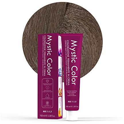 Mystic Color, Tinte para el Cabello, Fórmula Enriquecida con Aceite de Argán y Caléndula, Coloración Permanente en Crema de Larga Duración, Rubio Ceniza Claro 8.1, 100 ml