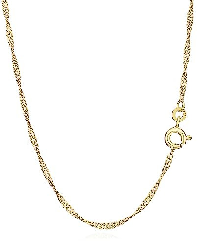 NKlaus 45cm Singapurkette 333 Gelbgold 8 Karat elegante Halskette filigrante Breite 1,4mm Collier 1,55g federleicht 9398