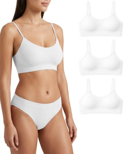 Risalti Soutien Gorge sans Armature Épaules Étroites 3 Pcs - Brassiere Femme sans Armature en Microfibre, Élastique et Confortable Seamless Bra, Top Lingerie - Made in Italy