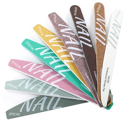 Limas de Uñas, 9 piezas Lima de Uñas Profesional Lima de Uñas de Doble Cara Bloques de Pulido de Limaspara cortauñas, lijar,pulir, manicura brillante