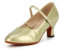 Syrads Damen Tempo Tanzschuhe Damen Latein Tanzschuhe Wildleder Sohle Ballsaal Salsa Tanz Charakter Schuhe,Gold 5.5cm Heel,40 EU