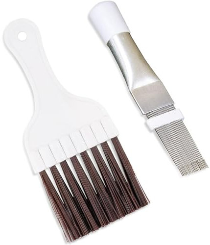 VIVIIHOO Juego de 2 cepillos de limpieza para secadora, cepillo para filtro de secadora, cepillo de aletas condensador y peine rectificador, herramienta multifunción para limpieza
