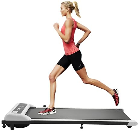 600 W elektrisk löpmatta LED-display med fjärrkontroll och display, maximal lastkapacitet 100 kg, hastighet på 1–6 km/h, halkfri lämplig för hem, gym, kontor (B