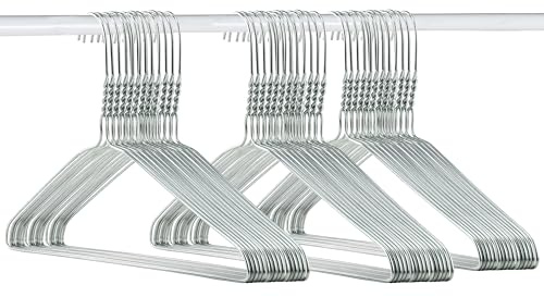 HangBros | 50-Pack of Sleek 18-Inch 14.5-Gauge Metal Hangers | Premium Quality, Space-Saving Design, Durable Steel Construction for Effortless Organization, White