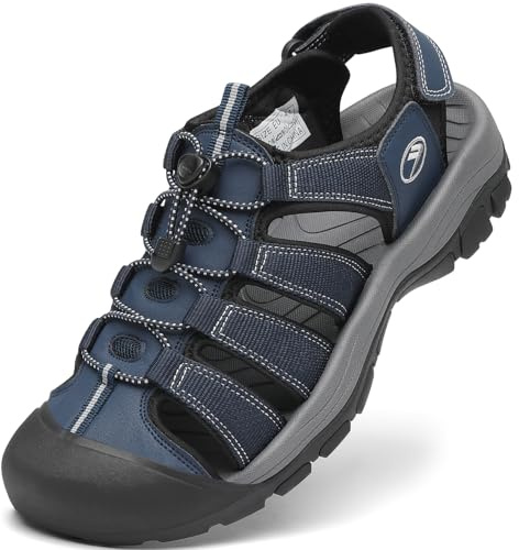 FLARUT Sandalias de Verano para Hombre Trekking Deportivas Punta Cerrada Zapatos de Senderismo Playa Correr Casual(Azul,45)