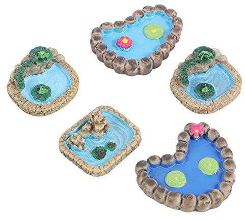 OFFSCH 5 Stück Miniatur-landschaftsdekorationen Mini-teich-Ornamente Für Draußen Mikrolandschaft Miniaturlandschaft