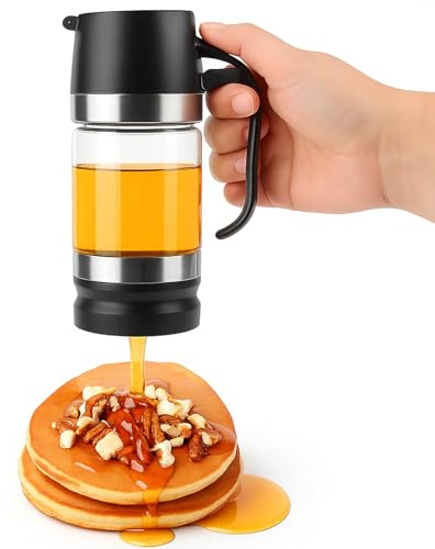 EAEVKPI Honigspender 300ml Glas – Auslaufsicherer Spender für Honig, Sirup & Öl – BPA-frei, Einhandbedienung, leicht zu reinigen