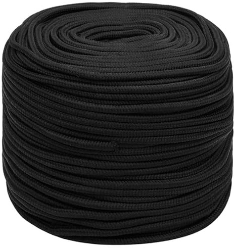 Cuerda para barco negra 10 mm 50 m polipropileno – Cuerda de polipropileno de alta resistencia para barcos, deportes acuáticos y exteriores – resistente a la intemperie, resistente a la rotura y