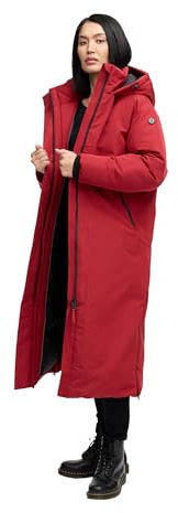 Navahoo Damkappa med magnetisk täcklist och ryggsäckshållare, varm vinterjacka, snövakt 14 XS-5XL, Mörkröd, S