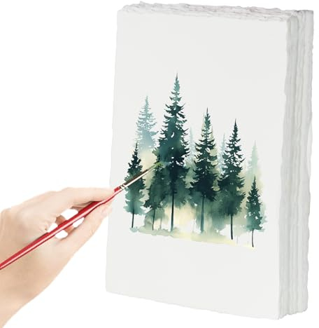 20 Hojas de Papel Hecho a Mano para Acuarela A6 - Tarjetas en Blanco para Acuarela 10 X 15 mm, 300g/㎡ Papel Algodón para Tarjetas de FelicitacióN DIY Linograbado Dibujar Escribir