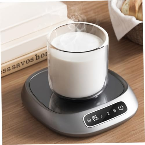 Kaffevärmare för skrivbord, 3-temperatur USB-muggvärmare med smart chip för kontors- och hemmabruk, silver, Heimdekor