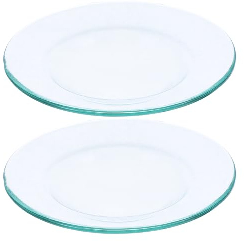 BIUDECO Placas Calentadoras de Cera de Vidrio Transparentes 120 Mm, 2 Unidades, Revestimientos Reutilizables para Lámparas de Aceite, Bandejas para Aromaterapia y Fragancias en Hogar