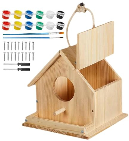 tiancaiyi Vogelhaus Bausatz für Kinder | Pädagogisches Mitmach-Set zum Selberbauen - Vogelhaus-Bausatz für Kinder | für Familie, Klassenzimmer, Camp, Ostern, Frühling & Sommer