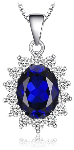 JewelryPalace Prinsessa Diana Kate Middleton ädelsten ametist citrin granat peridot topas safir rubin smaragdkedja hänge silver 925 45 cm, halsband damhalsband kvinnor smycken roséguld guld, Ädelsten