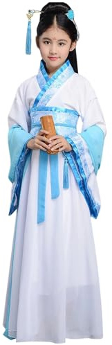 Generisk elegant barndräkt: traditionell kinesisk klänning för scenföreställningar cosplay, Himmelsblå, 5-6 Jahre